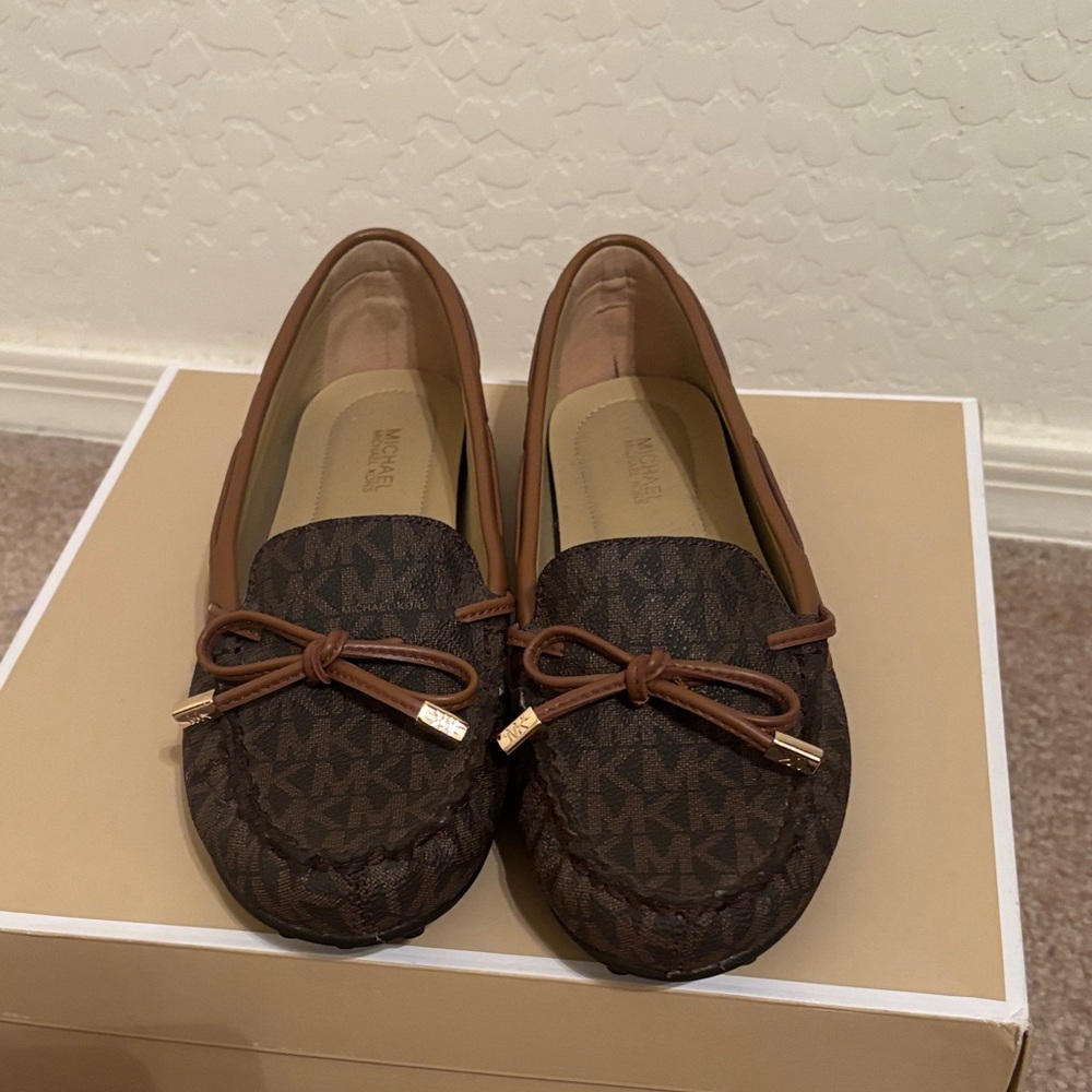 Michael Kors Brown Moccasins with Gold Details